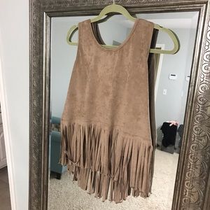 Suede Fringe Top